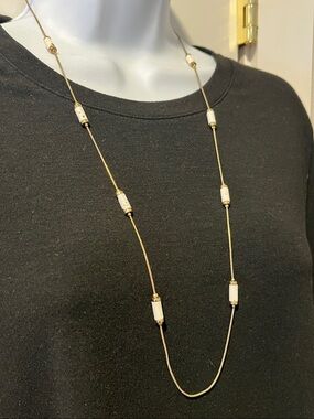 Napier Gold Plated Enamel Station Necklace